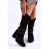 Dámske semišové vysoké podpätky Lewski Shoes 2934/B Čierne