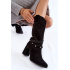 Dámske semišové vysoké podpätky Lewski Shoes 2934/B Čierne