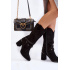 Dámske semišové vysoké podpätky Lewski Shoes 2934/B Čierne