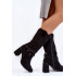 Dámske semišové vysoké podpätky Lewski Shoes 2934/B Čierne
