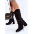 Dámske semišové vysoké podpätky Lewski Shoes 2934/B Čierne
