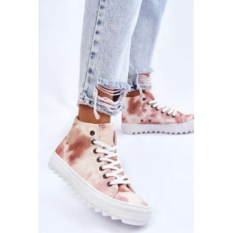 Dámska vysoká hviezda LL274048 BEIGE-PINK TASELERS - Odtiene ružovej || Béžová