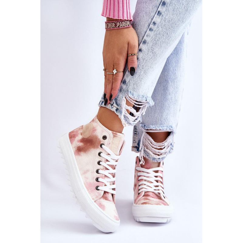 Dámska vysoká hviezda LL274048 BEIGE-PINK TASELERS - Odtiene ružovej || Béžová
