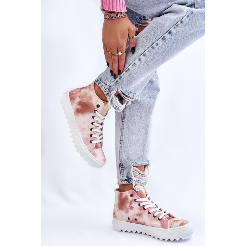 Dámska vysoká hviezda LL274048 BEIGE-PINK TASELERS - Odtiene ružovej || Béžová