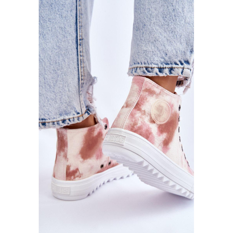 Dámska vysoká hviezda LL274048 BEIGE-PINK TASELERS - Odtiene ružovej || Béžová
