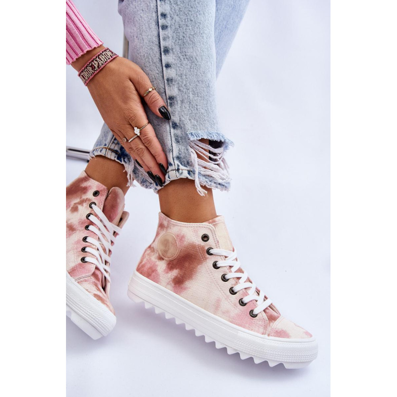 Dámska vysoká hviezda LL274048 BEIGE-PINK TASELERS - Odtiene ružovej || Béžová