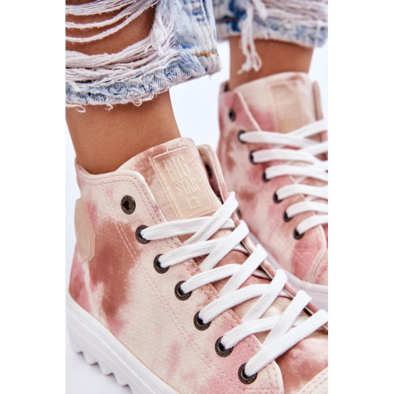 Dámska vysoká hviezda LL274048 BEIGE-PINK TASELERS - Odtiene ružovej || Béžová
