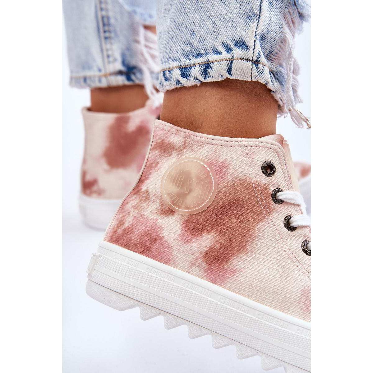 Dámska vysoká hviezda LL274048 BEIGE-PINK TASELERS - Odtiene ružovej || Béžová