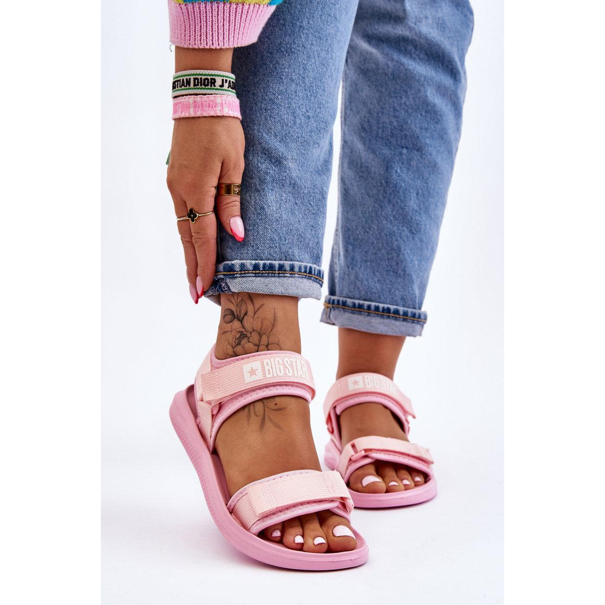 Dámske športové sandále Big Star LL274729 Pink - Odtiene ružovej