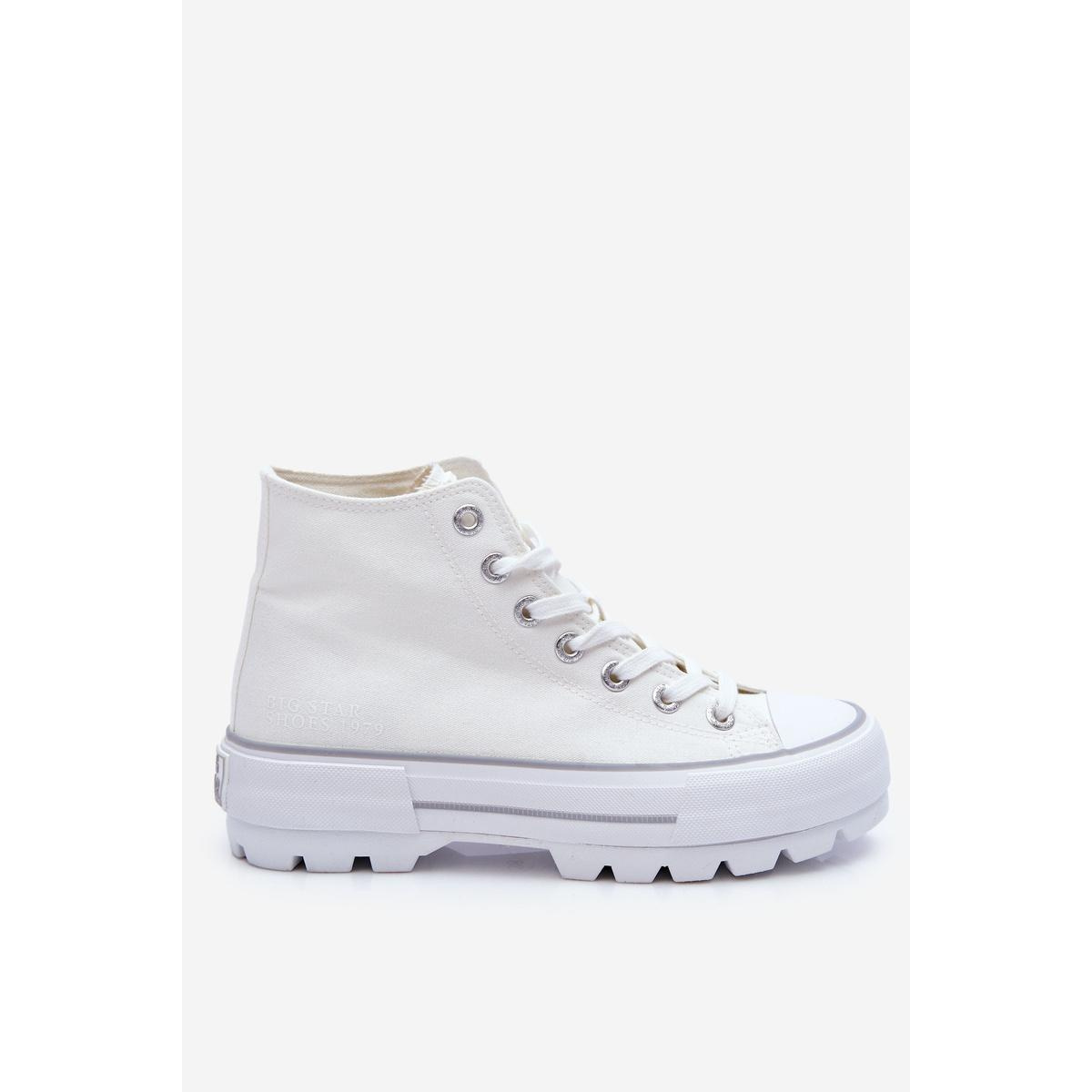 Tenisky s vysokým materiálom na bielej platforme Big Star LL274156 - Biela