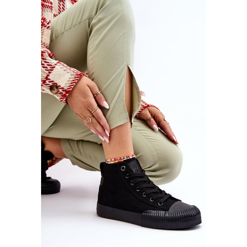 Dámske tenisky s vysokým materiálom Big Star LL27444 Black - Čierna