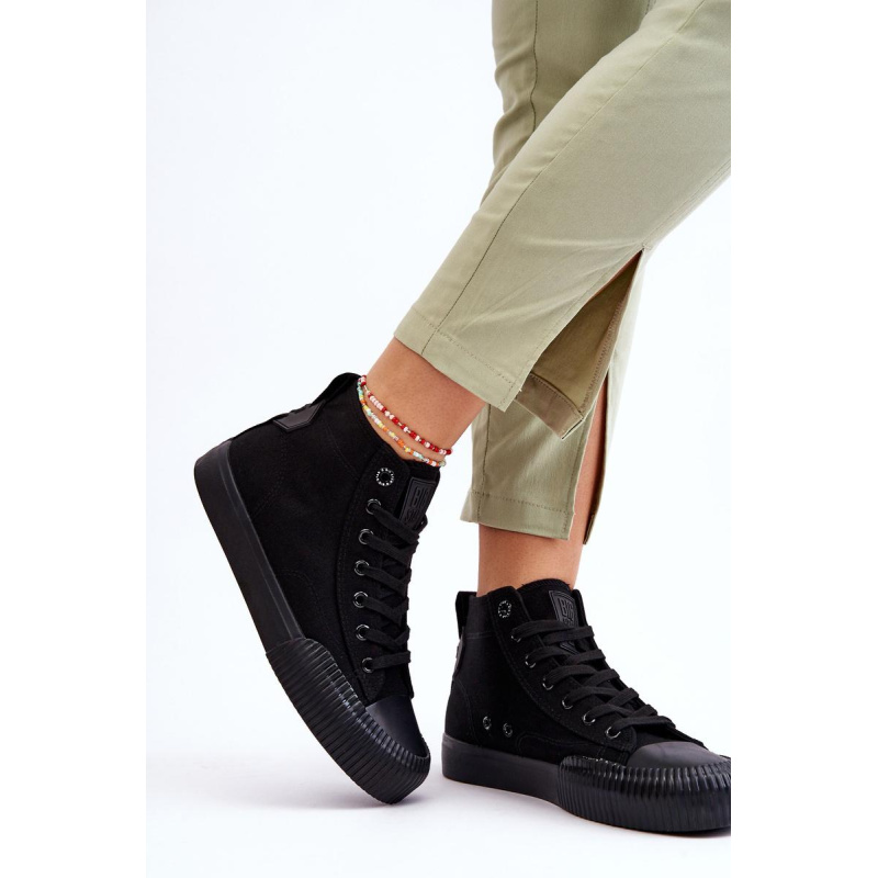 Dámske tenisky s vysokým materiálom Big Star LL27444 Black - Čierna