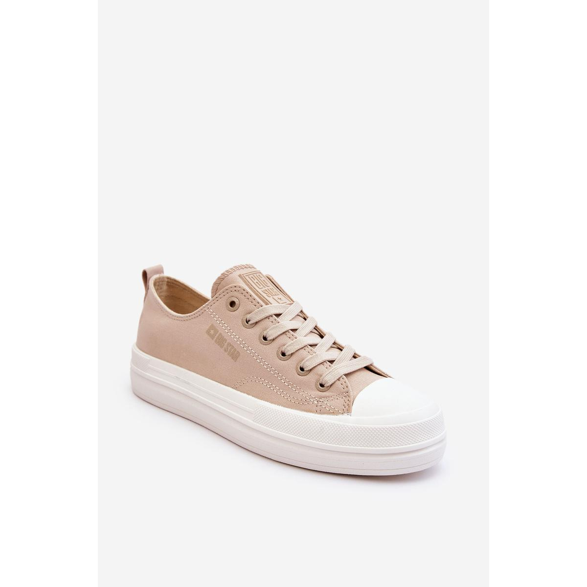 Nízka čipka -up tenisky Big Star LL274969 Beige - Béžová