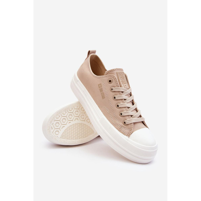 Nízka čipka -up tenisky Big Star LL274969 Beige - Béžová