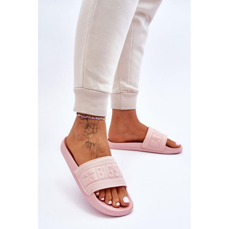 Dámska módna veľká hviezda LL274A157 Svetlo ružová flip -flops - Odtiene ružovej