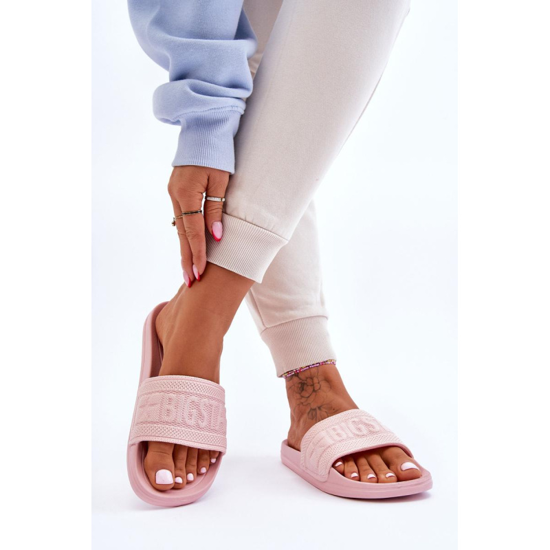 Dámska módna veľká hviezda LL274A157 Svetlo ružová flip -flops - Odtiene ružovej