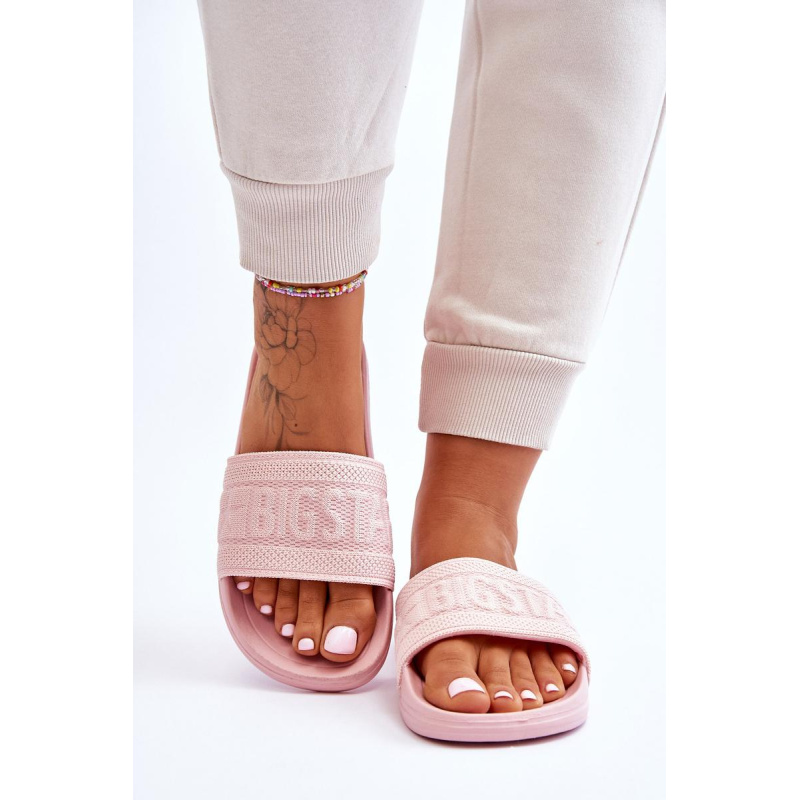 Dámska módna veľká hviezda LL274A157 Svetlo ružová flip -flops - Odtiene ružovej