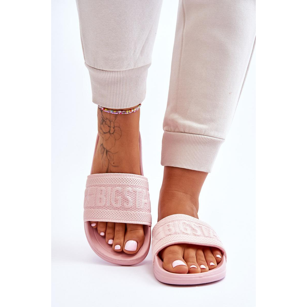 Dámska módna veľká hviezda LL274A157 Svetlo ružová flip -flops - Odtiene ružovej