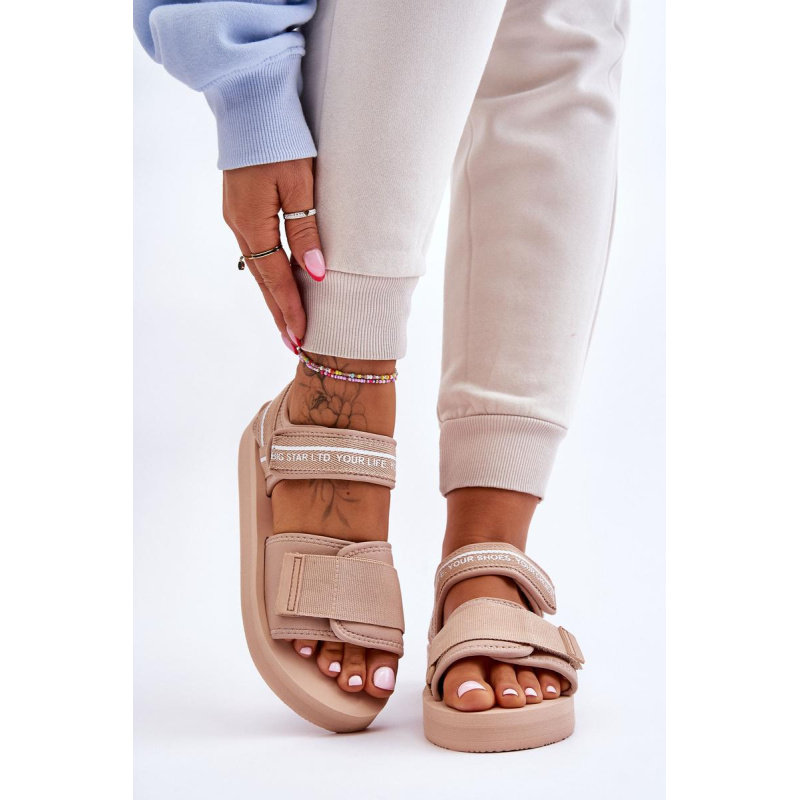 Dámske suchý sandál Big Star LL274787 Beige - Béžová