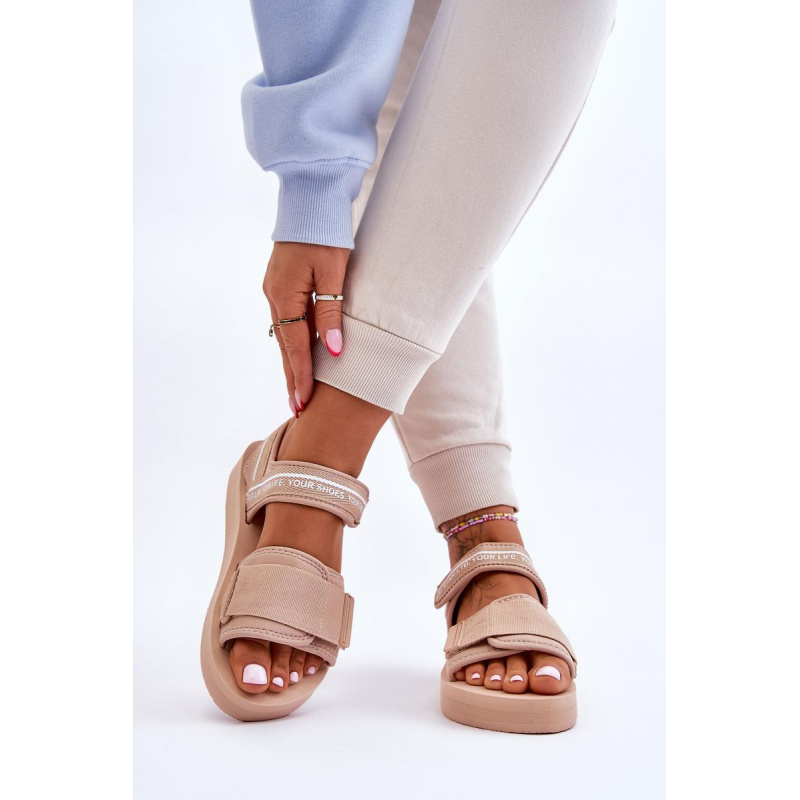 Dámske suchý sandál Big Star LL274787 Beige - Béžová