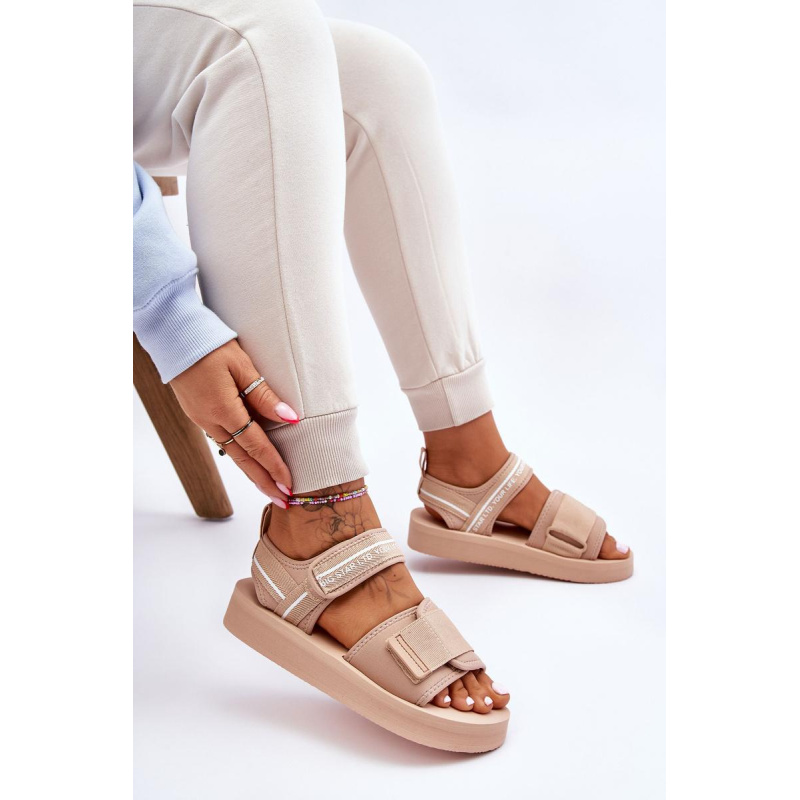 Dámske suchý sandál Big Star LL274787 Beige - Béžová