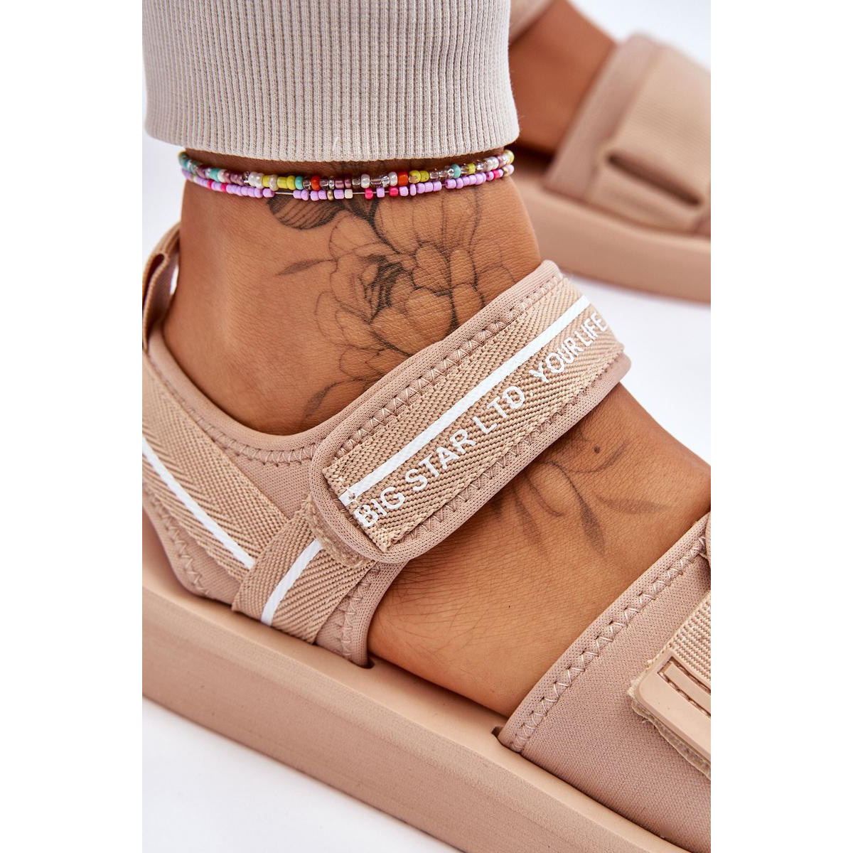 Dámske suchý sandál Big Star LL274787 Beige - Béžová