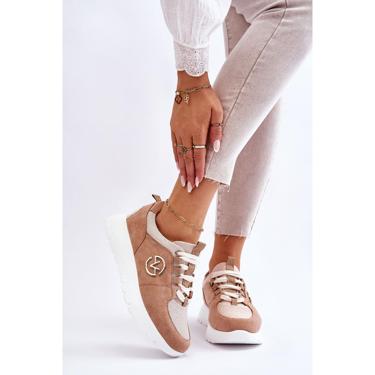Dámske športové topánky na platforme Beige Aisha - Béžová