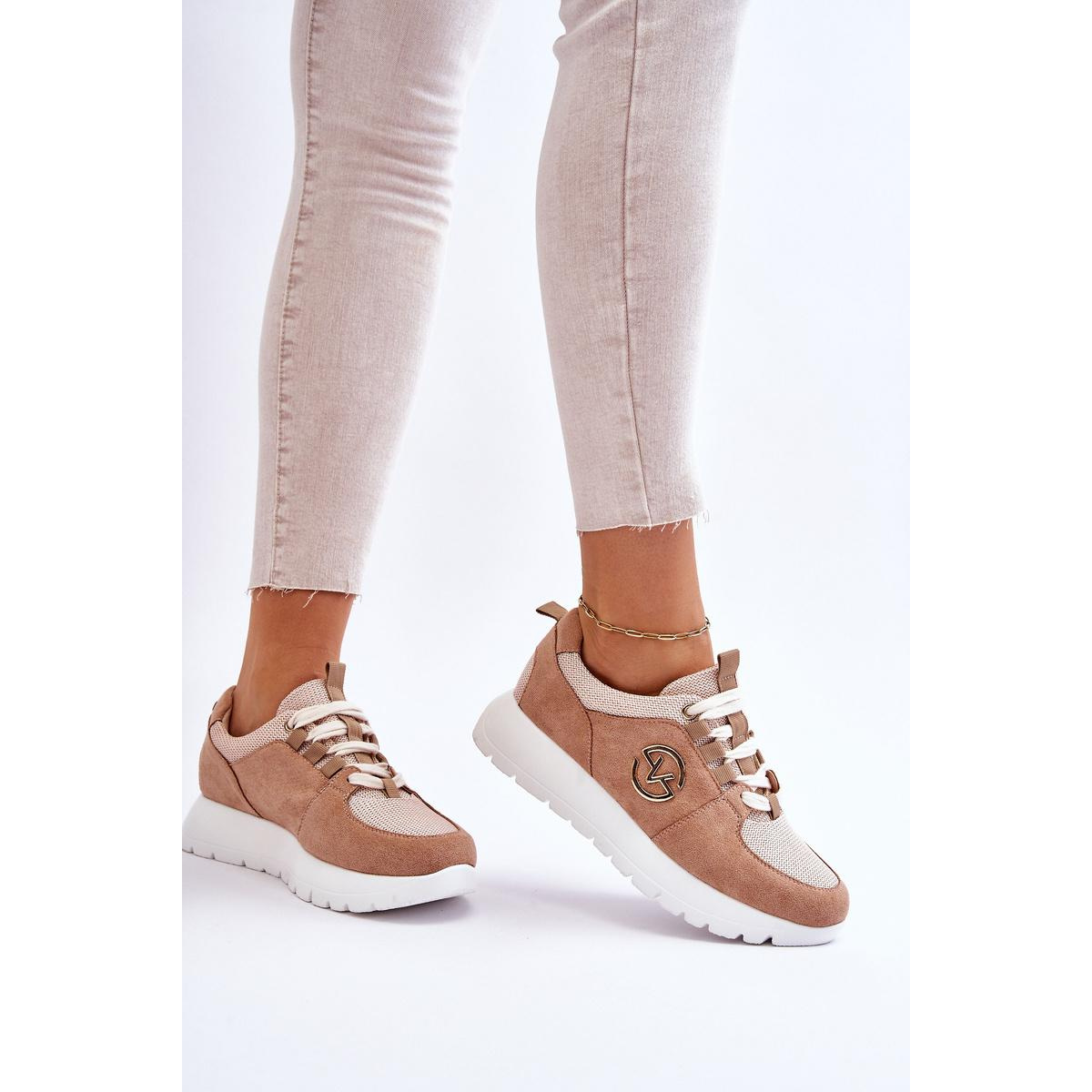 Dámske športové topánky na platforme Beige Aisha - Béžová