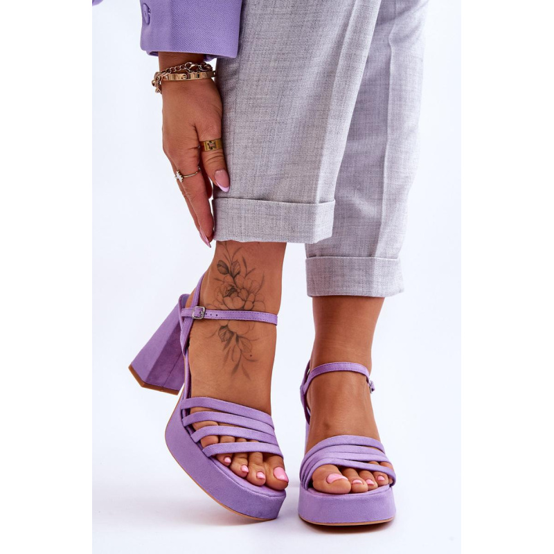 Dámske semišové vysoké podpätky a platforma Verda Purple Platform - Odtiene fialovej