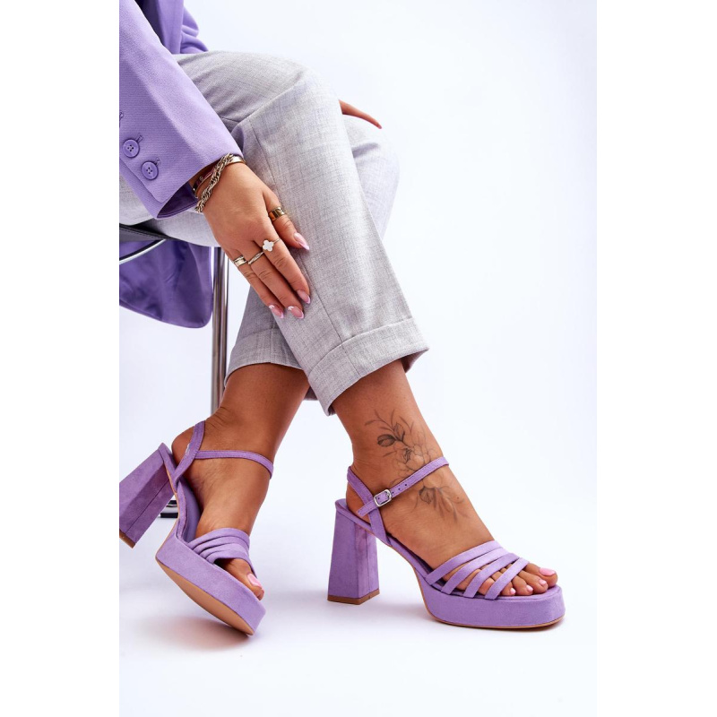 Dámske semišové vysoké podpätky a platforma Verda Purple Platform - Odtiene fialovej