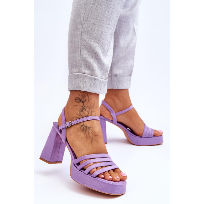 Dámske semišové vysoké podpätky a platforma Verda Purple Platform - Odtiene fialovej