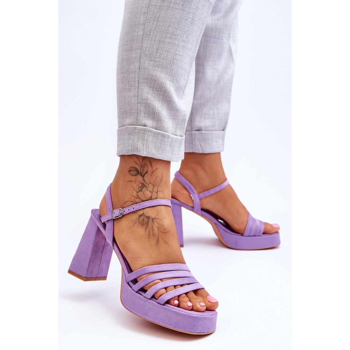 Dámske semišové vysoké podpätky a platforma Verda Purple Platform - Odtiene fialovej