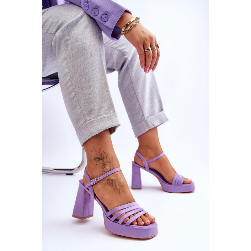 Dámske semišové vysoké podpätky a platforma Verda Purple Platform - Odtiene fialovej