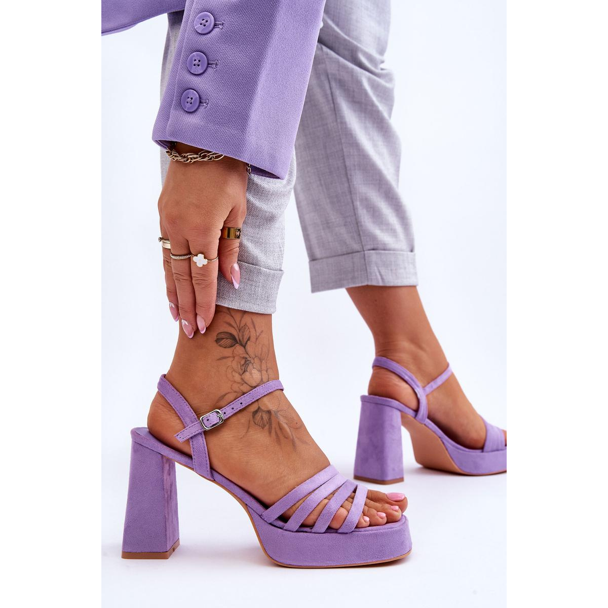 Dámske semišové vysoké podpätky a platforma Verda Purple Platform - Odtiene fialovej