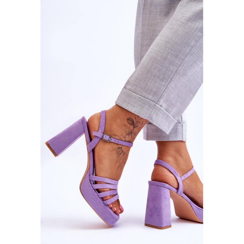 Dámske semišové vysoké podpätky a platforma Verda Purple Platform - Odtiene fialovej