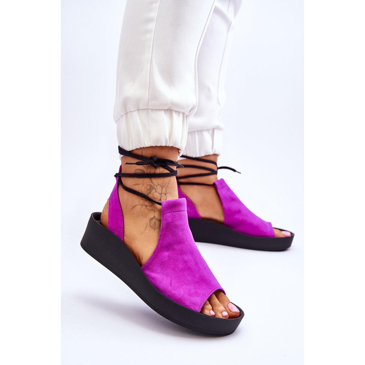 Semišové sandále pre Nicole 2743/067 fuchsia - Odtiene ružovej