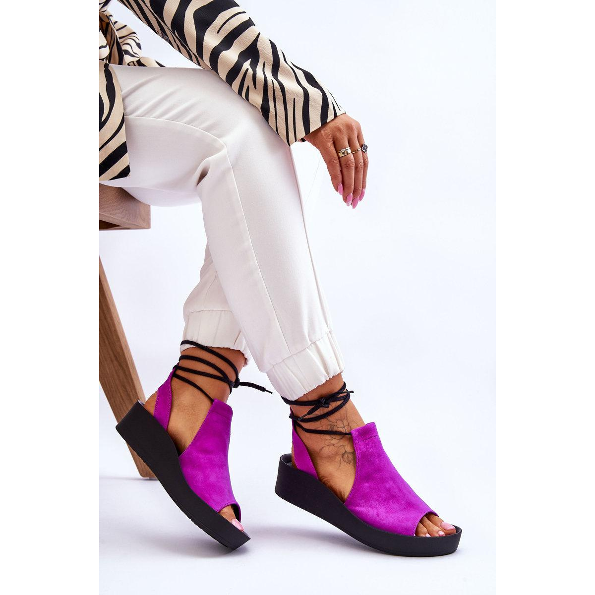 Semišové sandále pre Nicole 2743/067 fuchsia - Odtiene ružovej