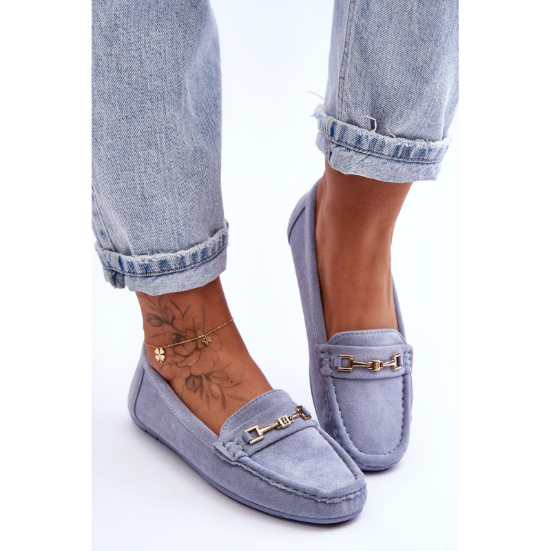 Dámske klasické semišové Corinell Blue Loafers - Modrá