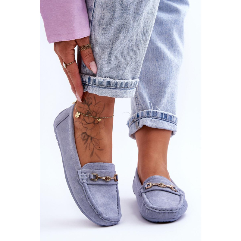 Dámske klasické semišové Corinell Blue Loafers - Modrá