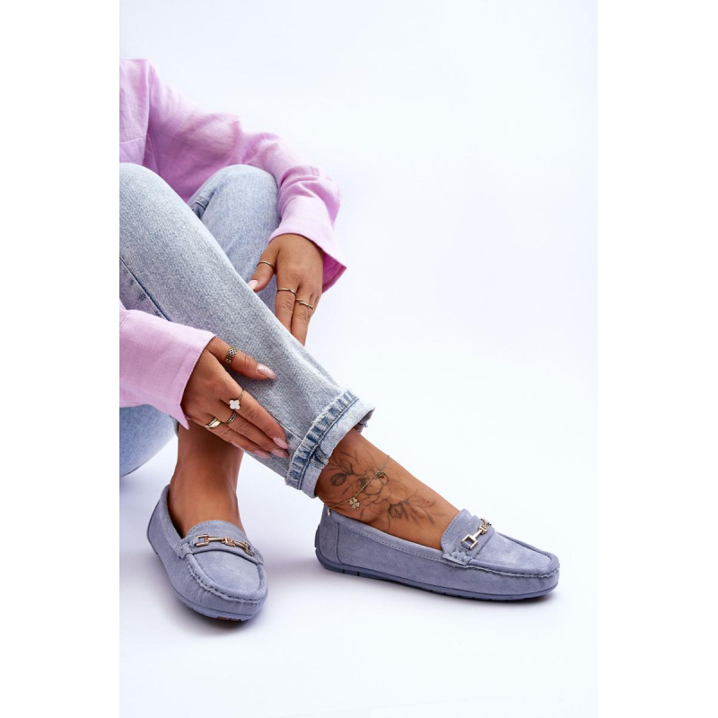 Dámske klasické semišové Corinell Blue Loafers - Modrá
