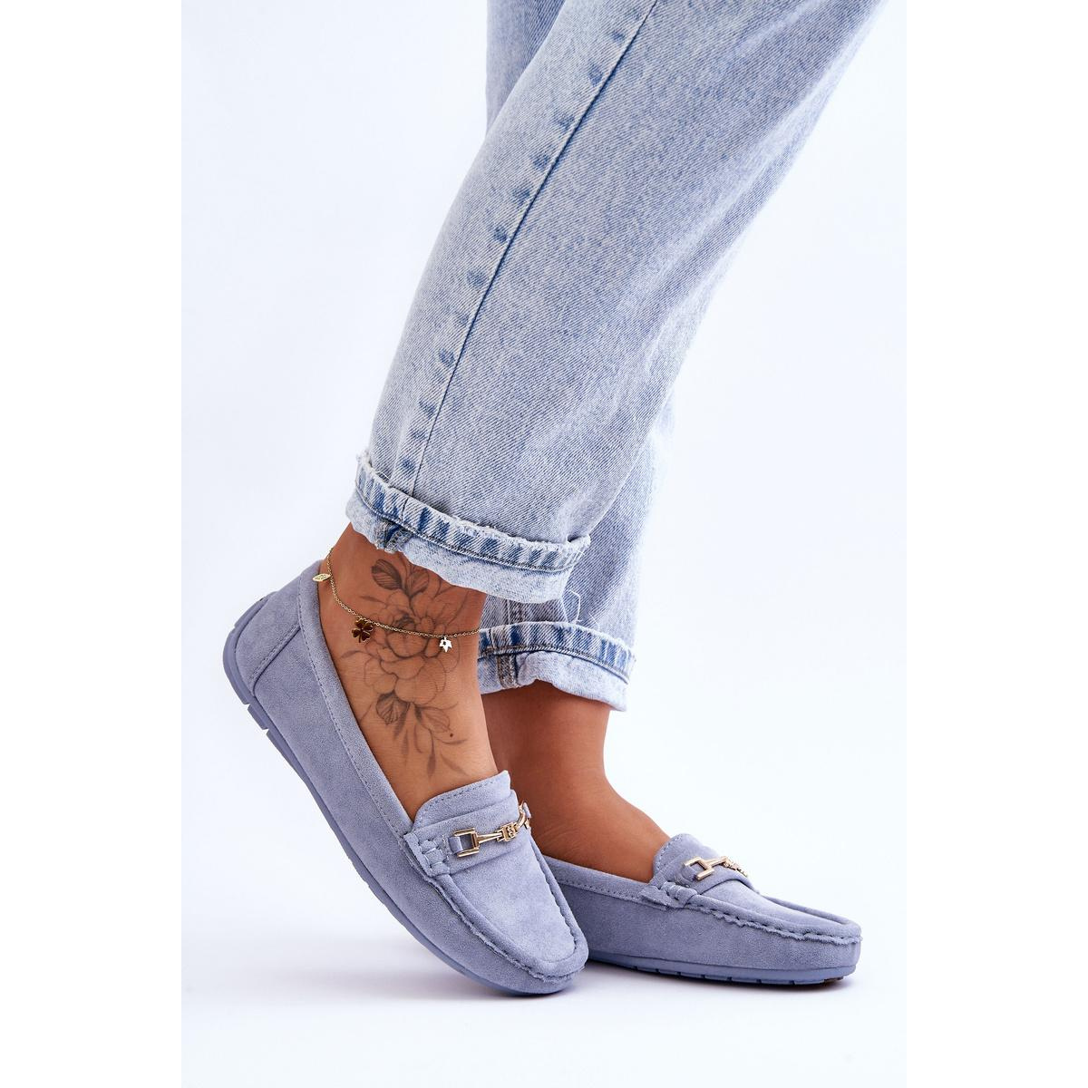 Dámske klasické semišové Corinell Blue Loafers - Modrá