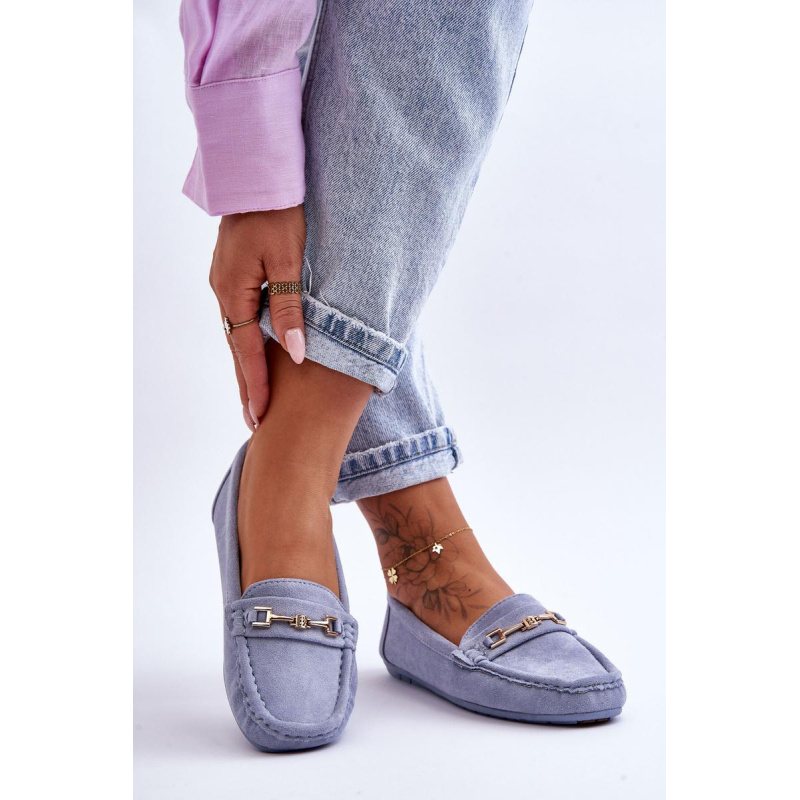 Dámske klasické semišové Corinell Blue Loafers - Modrá