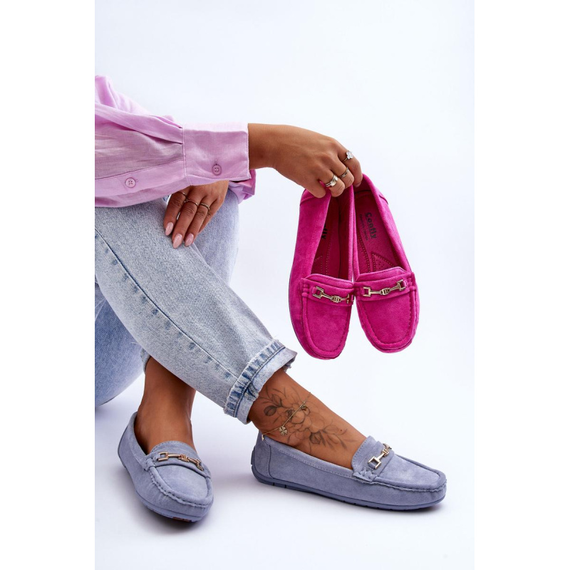 Dámske klasické semišové Corinell Blue Loafers - Modrá