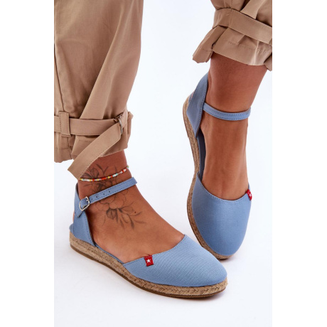 Dámske espadrilly na modrej platforme Big Star FF274532 - Modrá