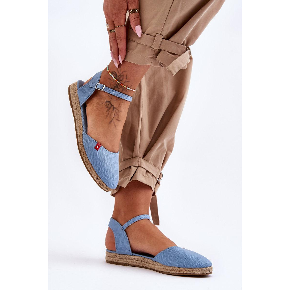 Dámske espadrilly na modrej platforme Big Star FF274532 - Modrá