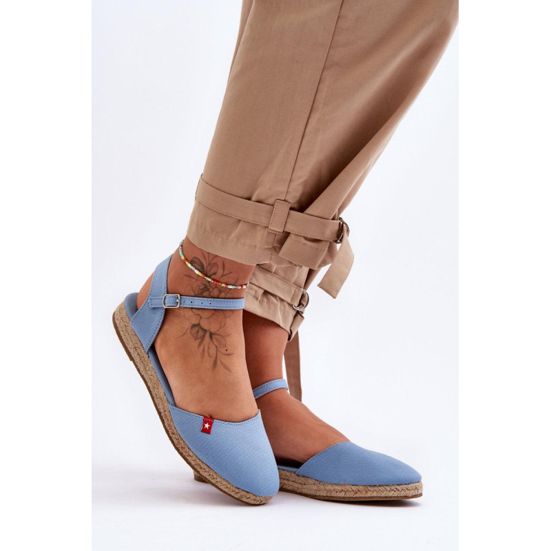 Dámske espadrilly na modrej platforme Big Star FF274532 - Modrá