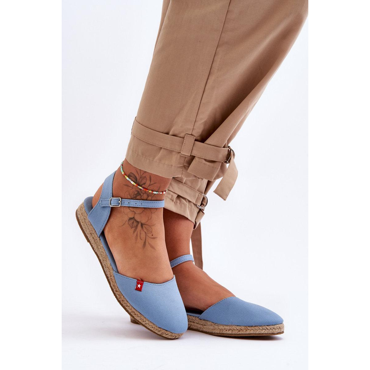 Dámske espadrilly na modrej platforme Big Star FF274532 - Modrá