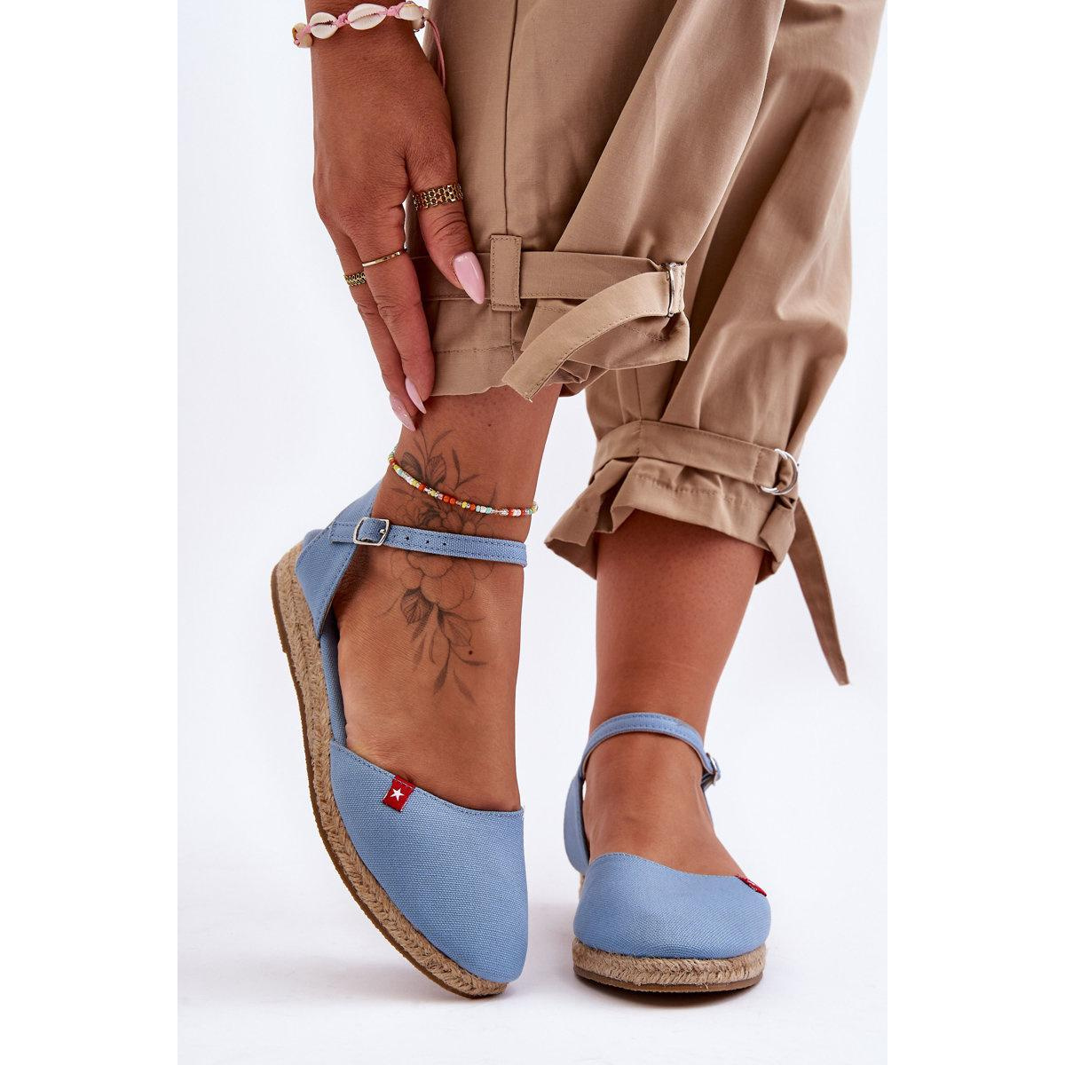 Dámske espadrilly na modrej platforme Big Star FF274532 - Modrá