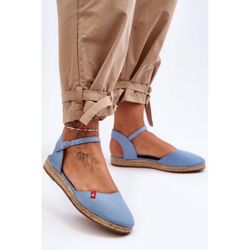 Dámske espadrilly na modrej platforme Big Star FF274532 - Modrá
