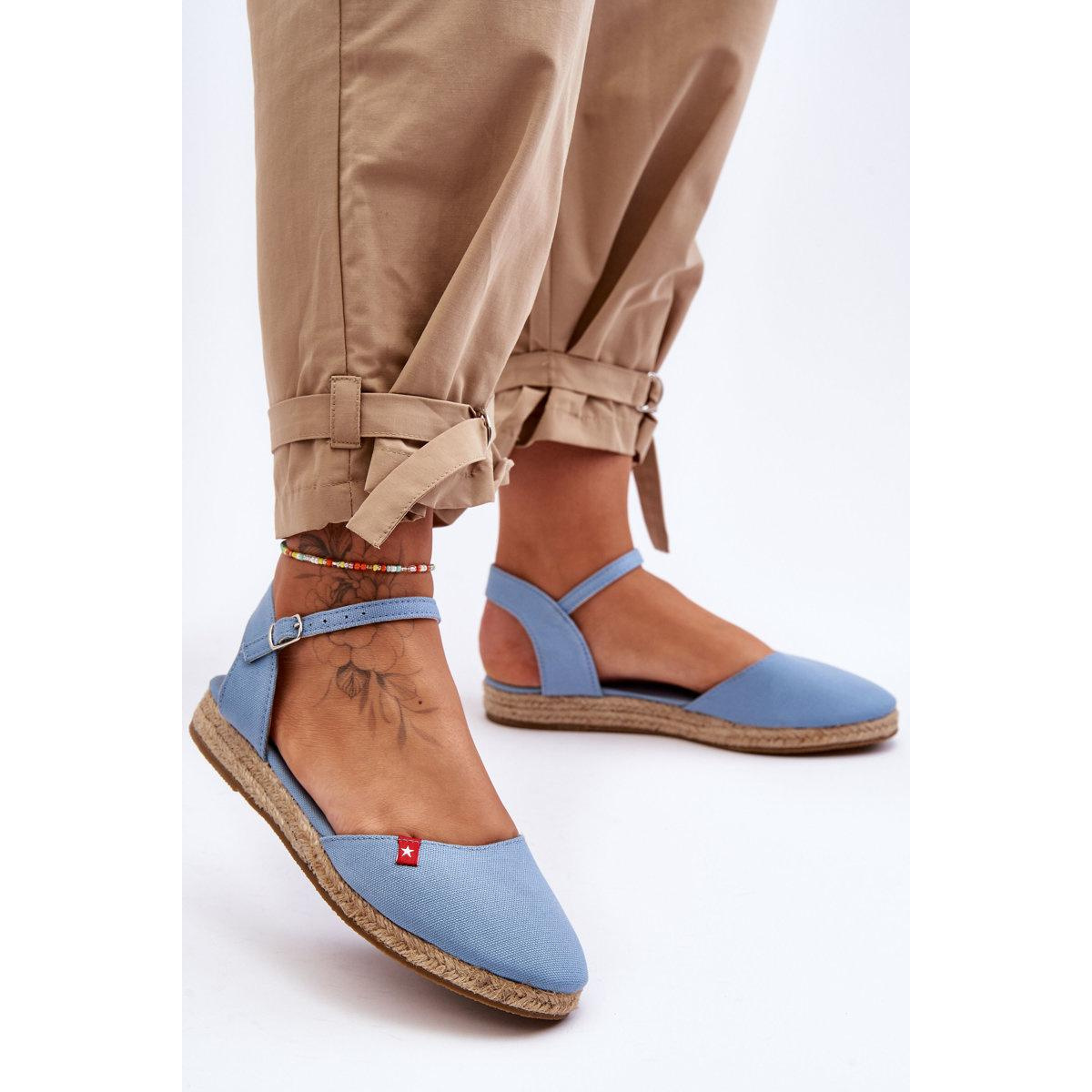 Dámske espadrilly na modrej platforme Big Star FF274532 - Modrá